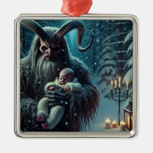 Christmas Krampus Metal Ornament