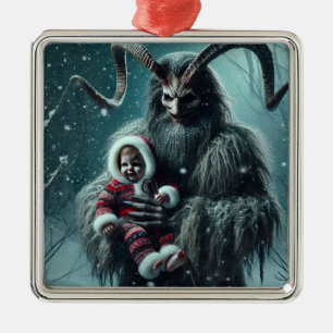Christmas Krampus Metal Ornament