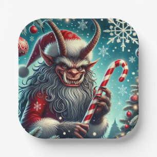 Christmas Krampus  Paper Plate