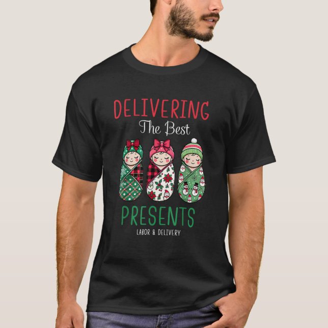 Christmas Labour And Delivery Nurse Mother Baby Nu T-Shirt (Front)