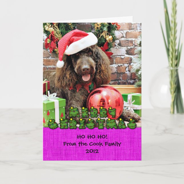 Christmas - LabraDoodle - Harley Holiday Card (Front)