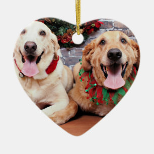 Christmas - Labrador Ally - Golden Retriever Wrigl Ceramic Ornament