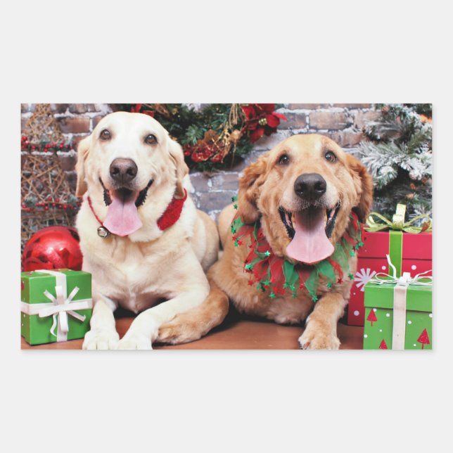 Christmas - Labrador Ally - Golden Retriever Wrigl Sticker (Front)
