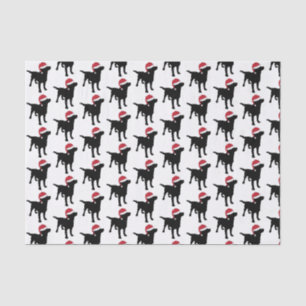 Christmas Labrador Black Dog In Santa Hat Tissue Paper