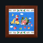 Christmas Labrador Delivery Painting Gift Box<br><div class="desc">Christmas Labrador Delivery Painting gift box for Labrador Fans. Labrador Santa Claus and his Elves are delivering gifts and love in the sky...  Black Labrador,  Chocolate Labrador,  Yellow Labrador are all painted in the picture. They really love snow and winter sport. Colourful and cheery. Painted by Naomi Ochiai.</div>