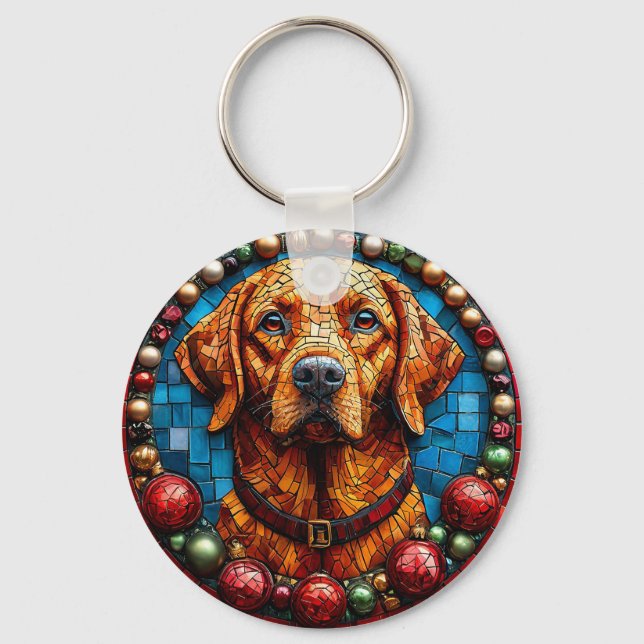 Christmas labrador dog keychain (Front)