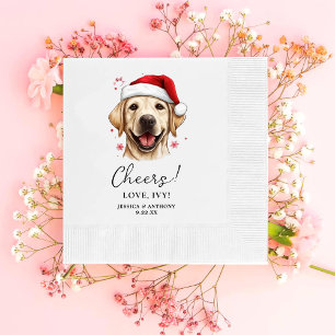 Christmas Labrador Dog Personalized Cheers Napkin