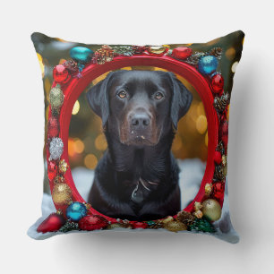 Christmas Labrador dog Throw Pillow