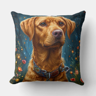 Christmas Labrador dog Throw Pillow