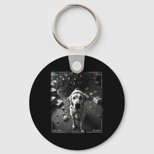 Christmas Labrador Retriever Caught On Camera  Keychain