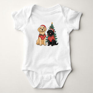Christmas Labrador Retriever Dogs Baby Bodysuit