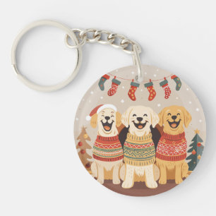Christmas Labrador Retriever Dogs Keychain