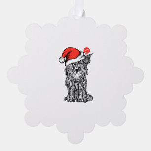 Christmas Labrador Retriever in Santa Hat Christma Ornament Card