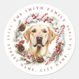 Christmas Labrador Retriever Round Stickers