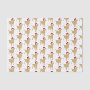 Christmas Labrador Yellow Dog In Santa Hat Tissue Paper