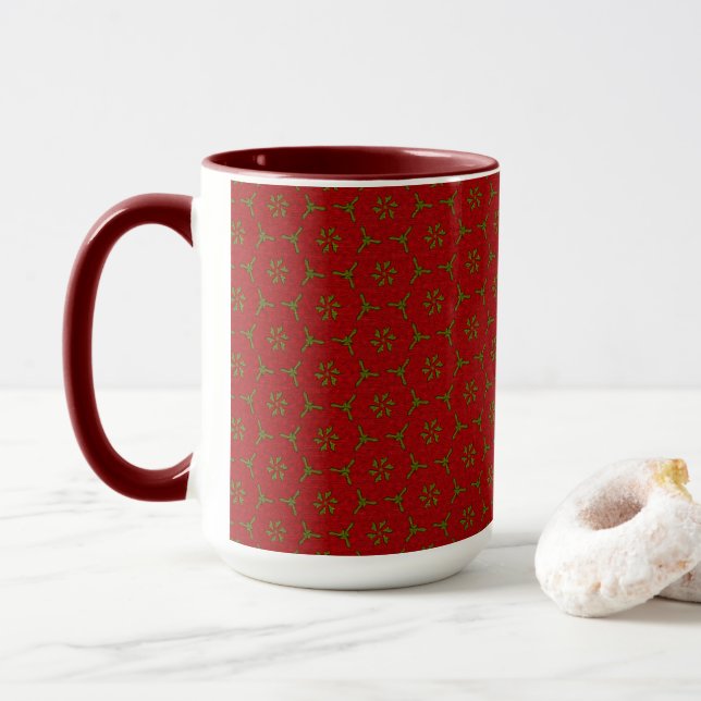 Christmas Lace Pattern Mug (With Donut)