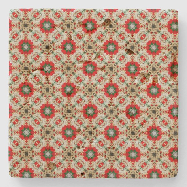 Christmas Lace Pattern Stone Coaster (Front)