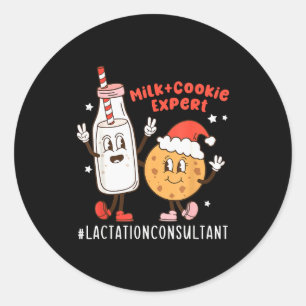 Christmas Lactation Consultant Breastfeeding Educa Classic Round Sticker