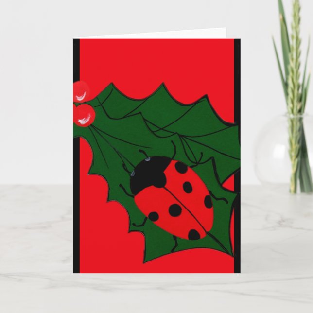 Christmas Lady-bug Holiday Card (Front)