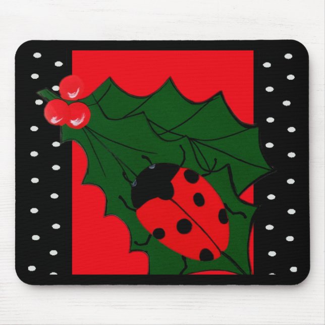 Christmas Lady-bug Mouse Pad (Front)