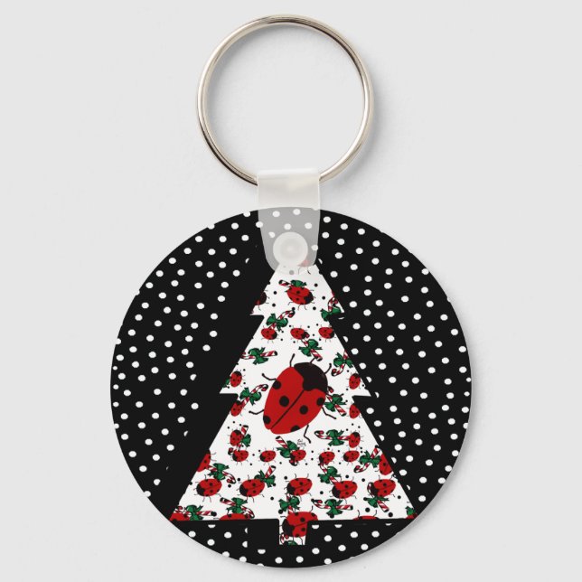 Christmas Ladybug Tree Keychain (Front)