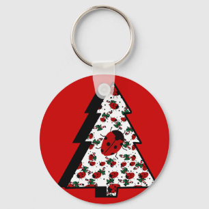 CHRISTMAS LADYBUGS KEYCHAIN