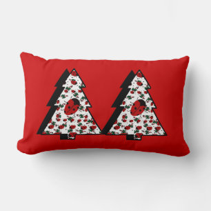 CHRISTMAS LADYBUGS LUMBAR PILLOW
