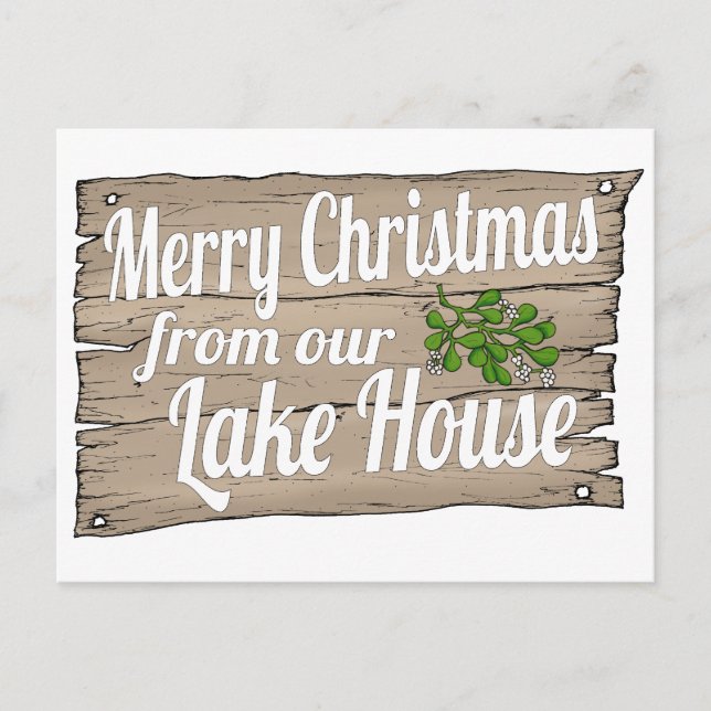christmas lake house holiday postcard (Front)