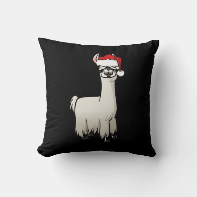 Christmas Lama T-Shirt  Throw Pillow (Front)