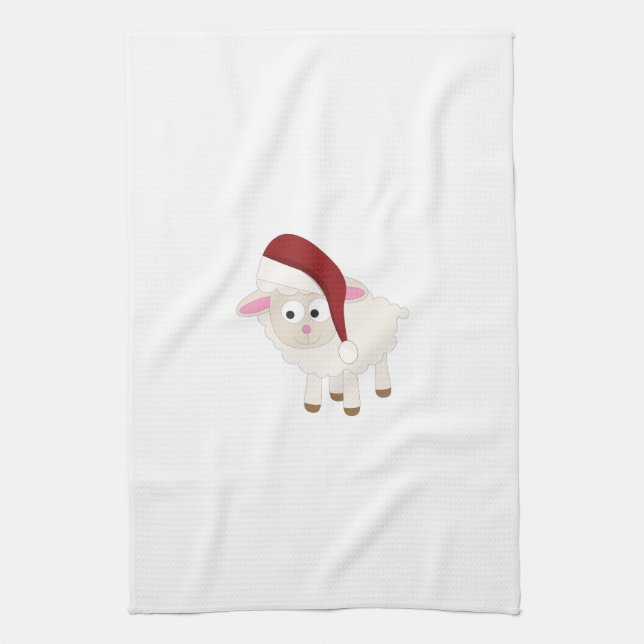 Christmas Lamb Kitchen Towel (Vertical)