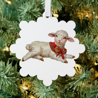 Christmas lamb ornament card