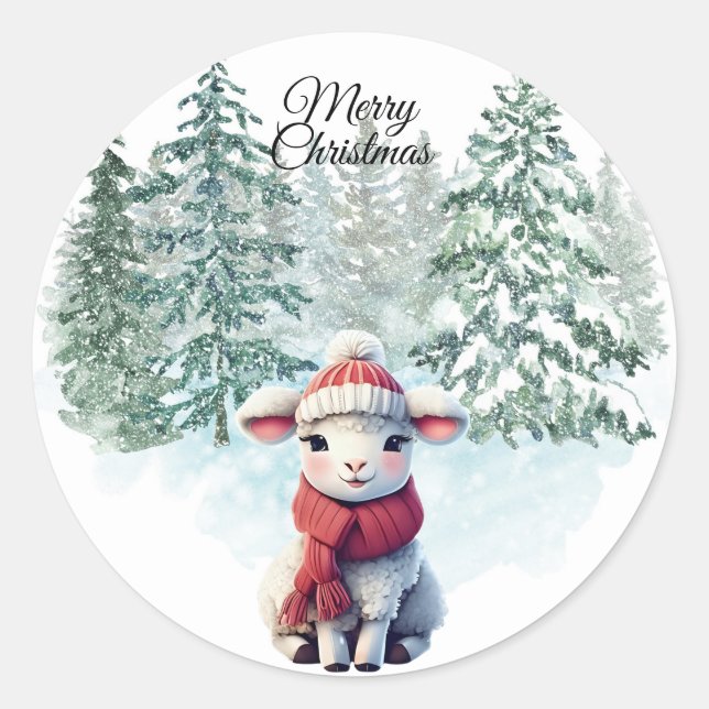Christmas Lamb Sticker (Devant)