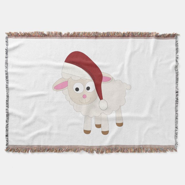 Christmas Lamb Throw Blanket (Front)
