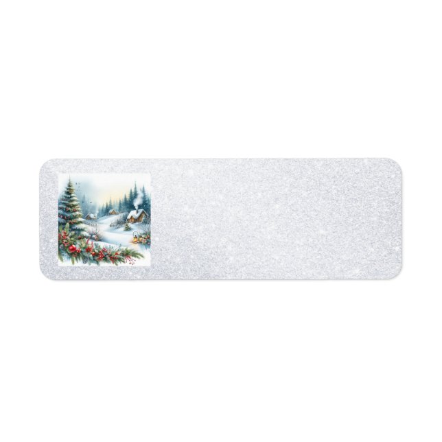 Christmas Landscape Art Address Labels (Front)