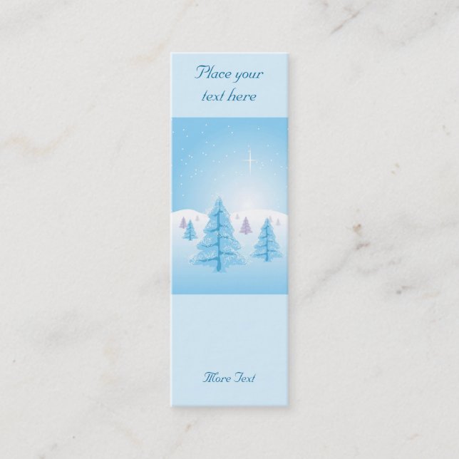 Christmas Landscape - Bookmark Mini Business Card (Front)