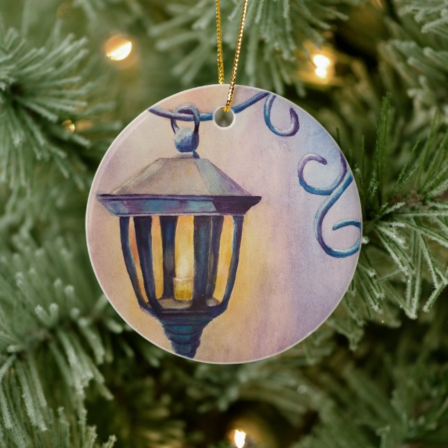 Christmas Lantern Ceramic Ornament (Tree)