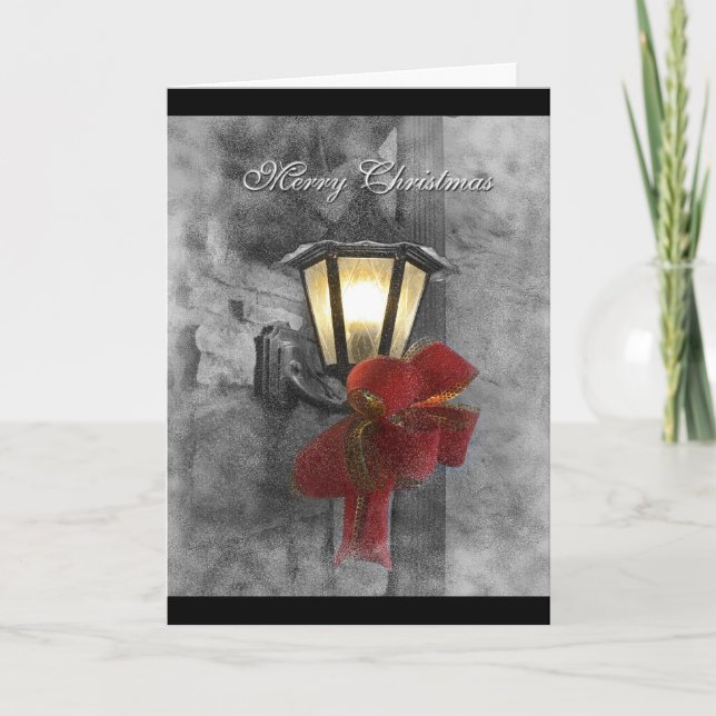 Christmas Lantern in the Snow Holiday Card (Front)