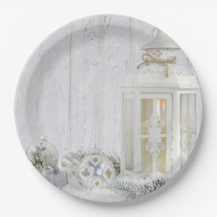 Christmas Lantern With Ornaments Paper Plate
