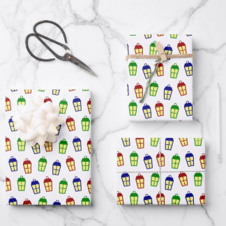 Christmas Lanterns Wrapping Paper Sheet