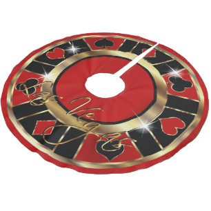 Christmas Las Vegas Style Brushed Polyester Tree Skirt