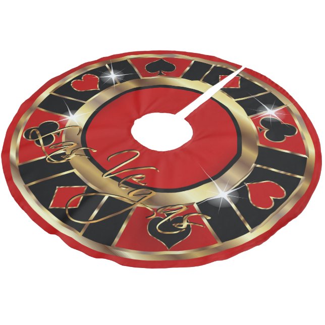Christmas Las Vegas Style Brushed Polyester Tree Skirt (Angled)