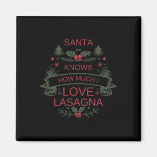 Christmas Lasagna Lovers Shirt For Comfort Foodies Magnet