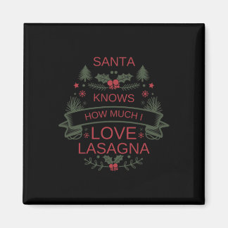 Christmas Lasagna Lovers Shirt For Comfort Foodies Magnet