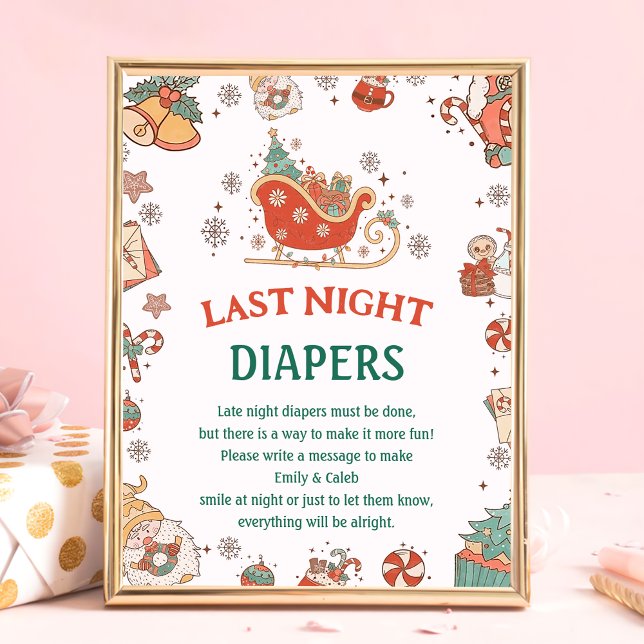 Christmas "Last Night Diapers" Baby Shower Game Poster (Creator Uploaded)