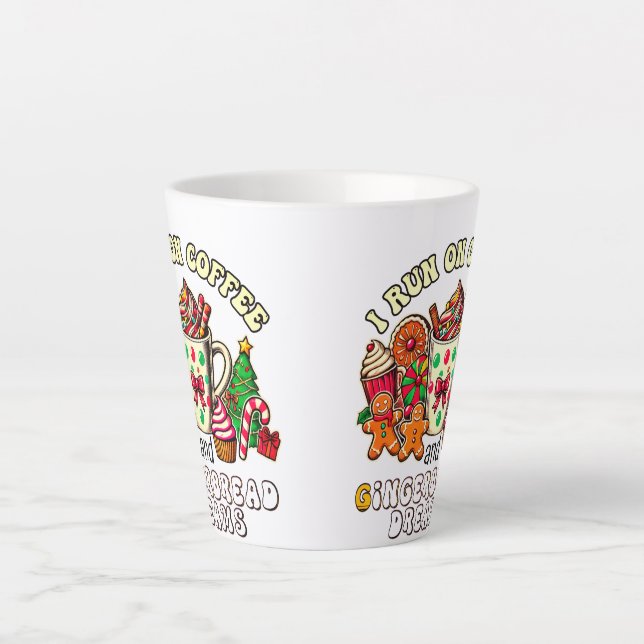 Christmas Latte mug run on coffee and ginger bread (Front)