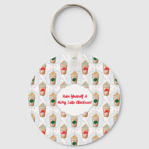 Christmas Latte Ogee Snowflake Pattern Keychain