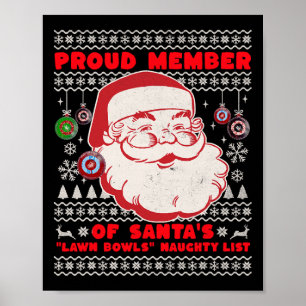 Christmas Lawn Bowls Idea For Men And Santas Xmas Poster