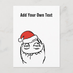 Christmas Le Me Memes Troll Plan Custom EDITABLE Holiday Postcard