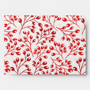 Christmas Leafy Red Pattern Modern Elegant   Envelopes