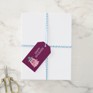Christmas Leary the Pig Gift Tags
